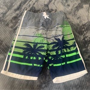 🏷️ Boys Exist Palm Tree Print Swim Trunks Medium M